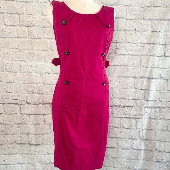 Cluce Pink Evening Dress Bling Cocktail Party Prom Date Sleeveless Wedding Guest - Picture 7 of 12